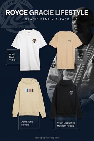 Gracie Family 4-Pack — Adult + Youth Tees & Hoodies